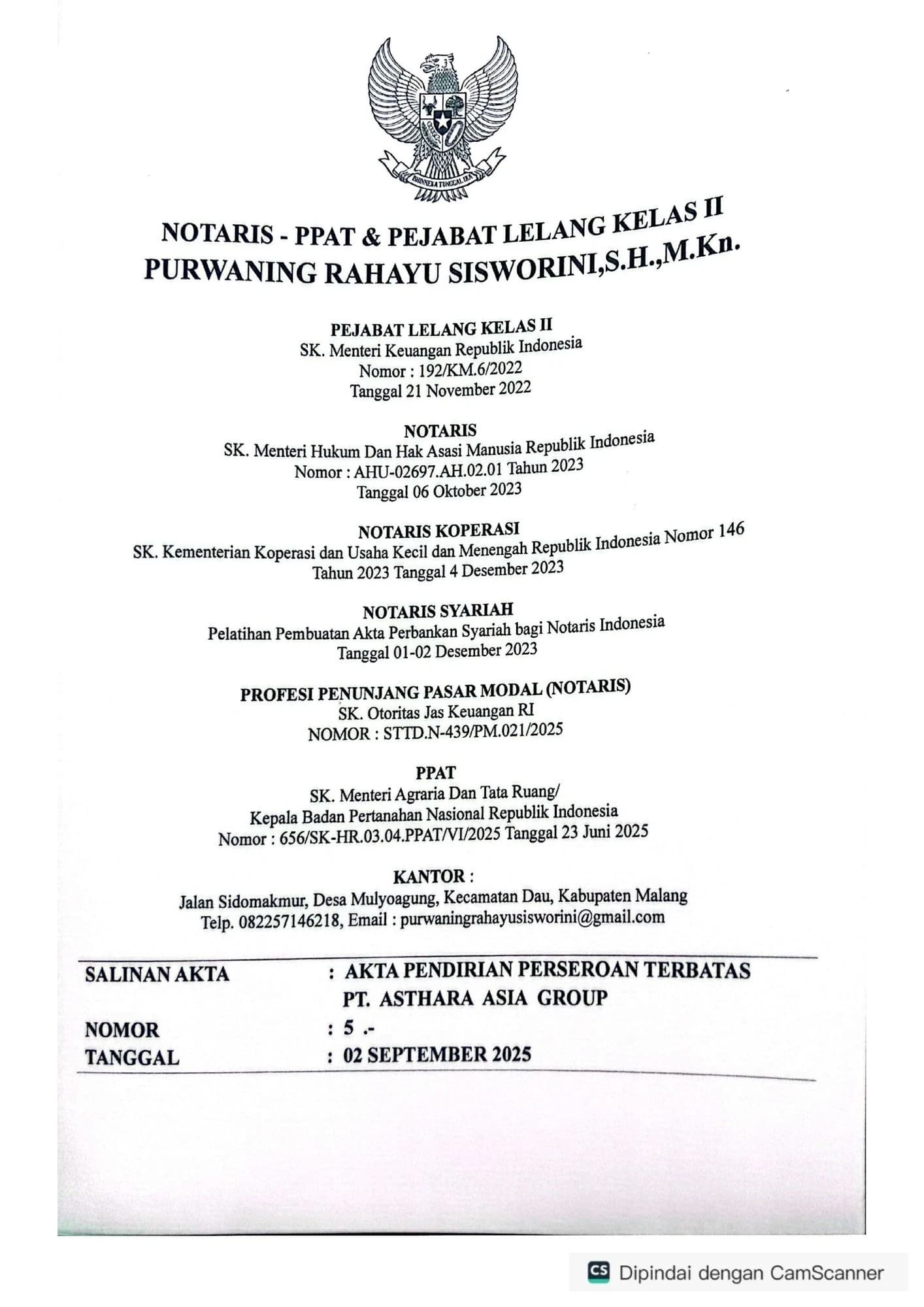 Akta Pendirian